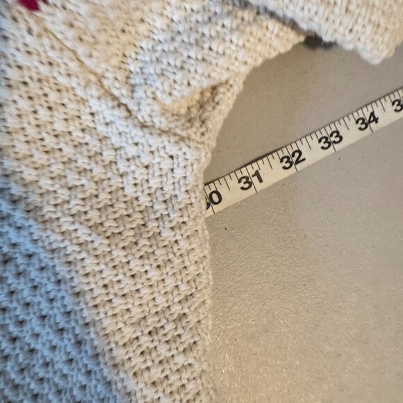 POL Clothing - V-Neck Striped Sweater - Cream - L - Picture 6 of 7